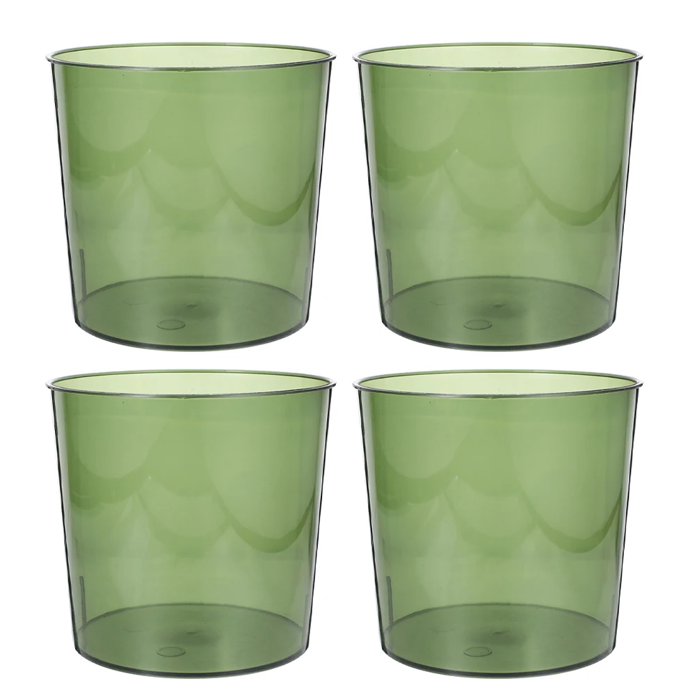 

4Pcs Clear Round Trash Can Transparent Plastic Storage Bin for Bathroom Desk Countertop Lightweight Portable Garbage Container