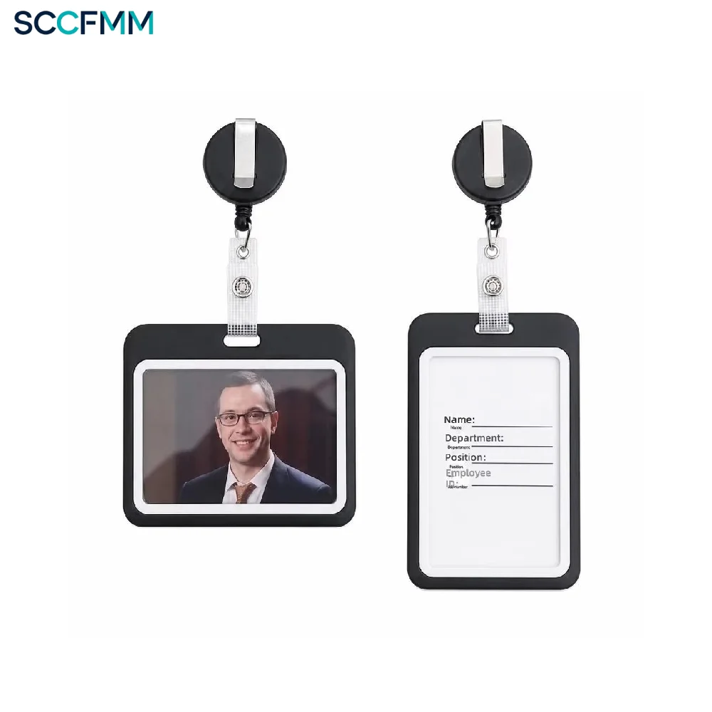 SCCFMM 30 Pack Sublimation Blank Business Card Holder Heat‑Transfer ID Badge Lanyard with Plastic Card Holder for Custom Logo Pr