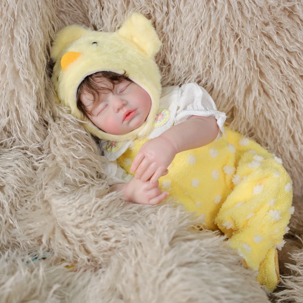 Cloveray 24 بوصة الأصلي واقعية تولد من جديد دمية طفل محاكاة أفخم بطة صفراء مجموعة دمية الفينيل أطراف الفينيل القماش الجسم طفل هدية