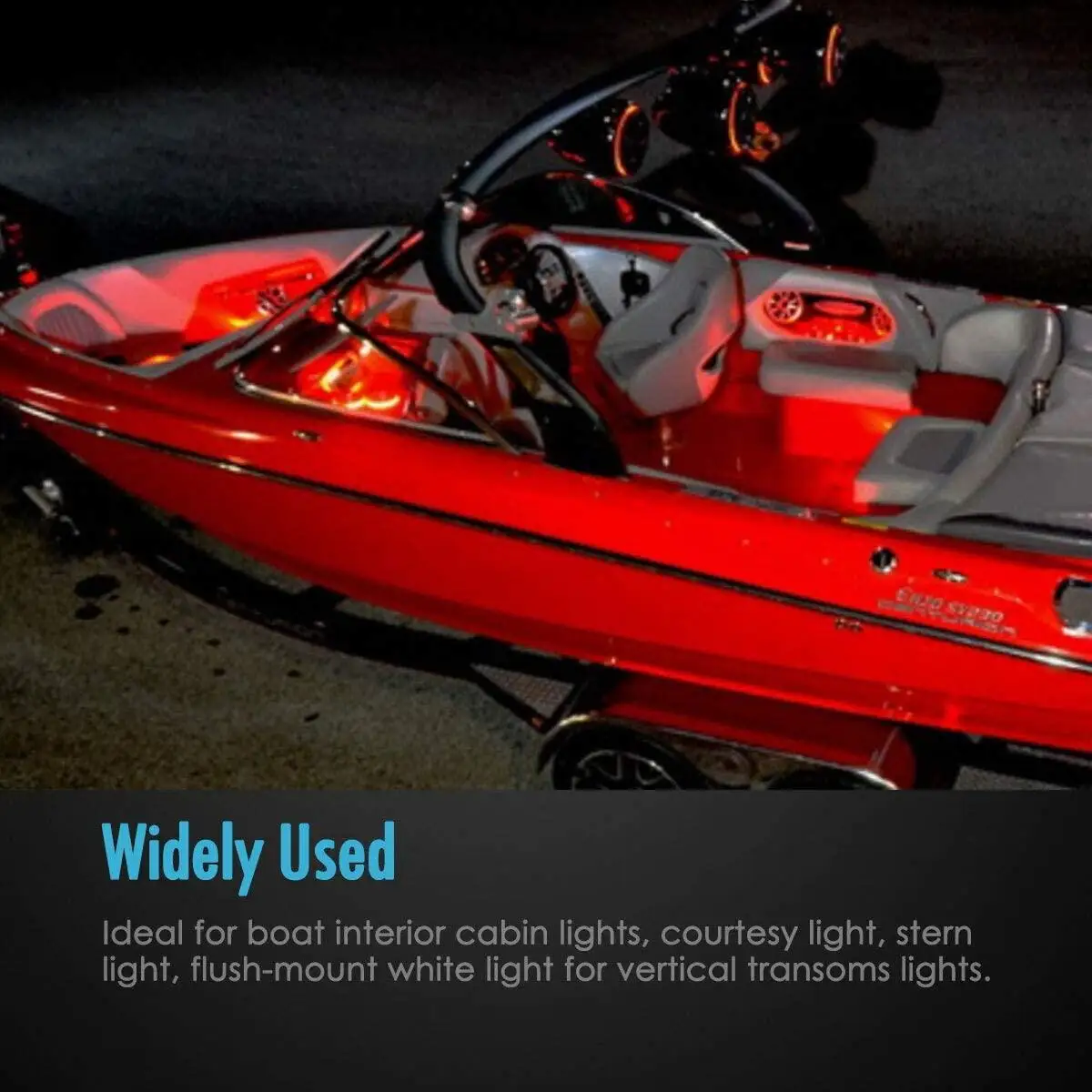 Red 8\'\' 18 LED Boat Side Marker Light Bar Strip Rear Fog Lamp Waterproof For Truck Trailer Lorry RV 12V/24V Car Accessories