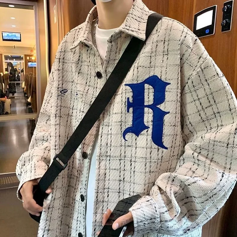 

Свободные длинные све вышитые irt мужские модные уличные винтажные клетчатые дизайны повседневные irt Jaet из полиэстера молодежная мода