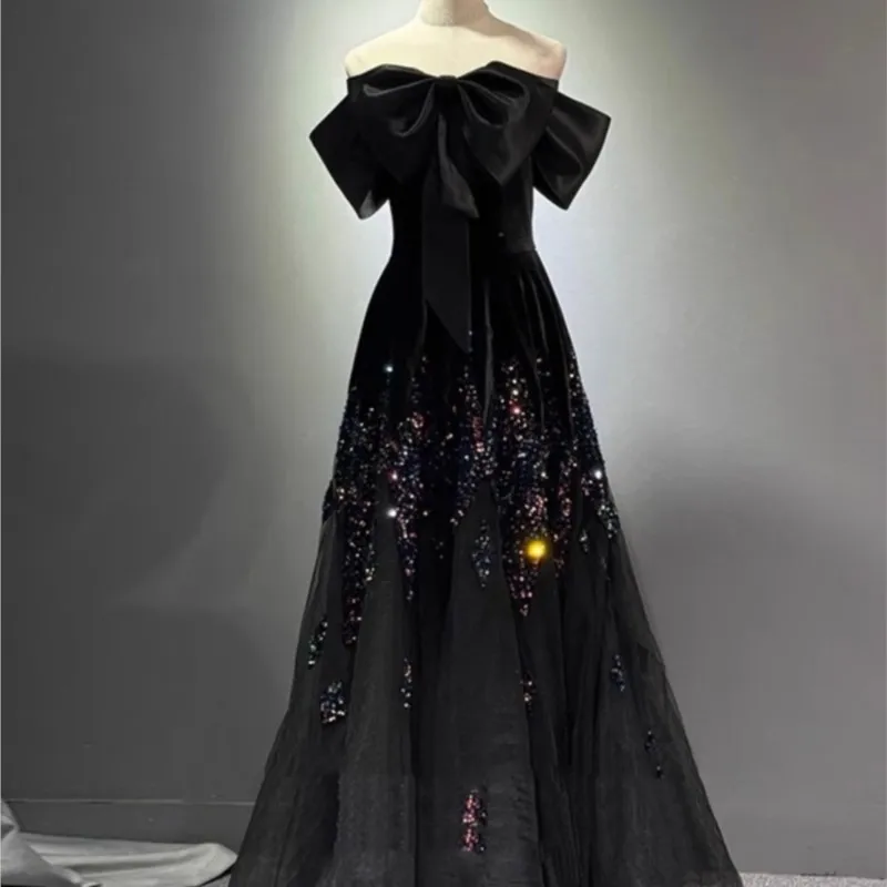 

New style banquet temperament light luxury small minority coming-of-age host dress