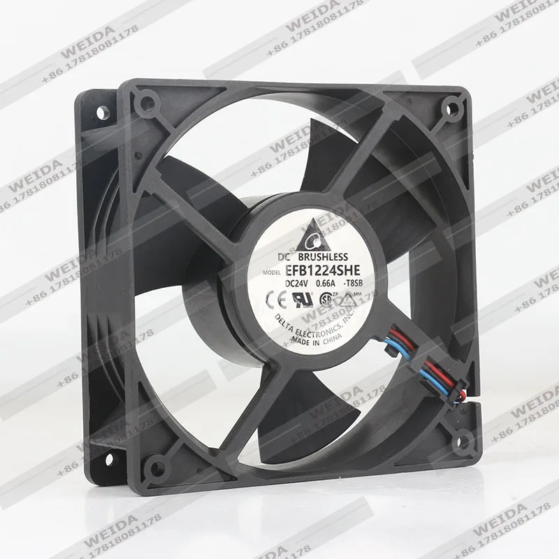 Delta 24V 0.66A 12CM EFB1224SHE-T8SB three-wire Emerson CT inverter 120x120x38MM High air volume cooling fan