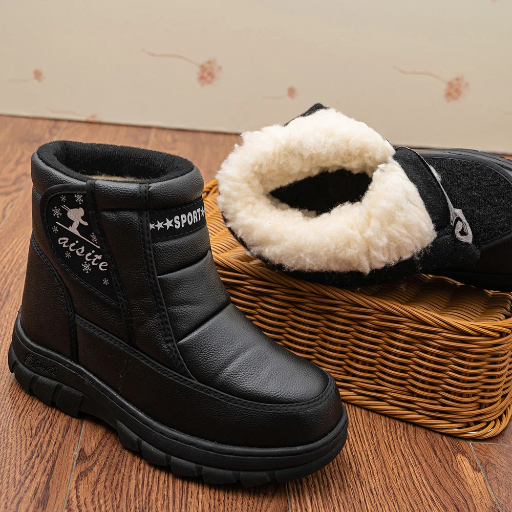 Winter Snow Boots Platform Men Boots Antislip Plush Men Casual Shoes Warm Fur Male Ankel Boots Waterproof Men Shoes Plus Size