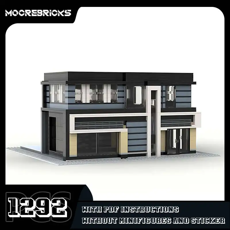 MOC-96732 Modern House Building Block Landscape Architecture Model High-tech Bricks Creative Expert Toy Children's Birthday Gift