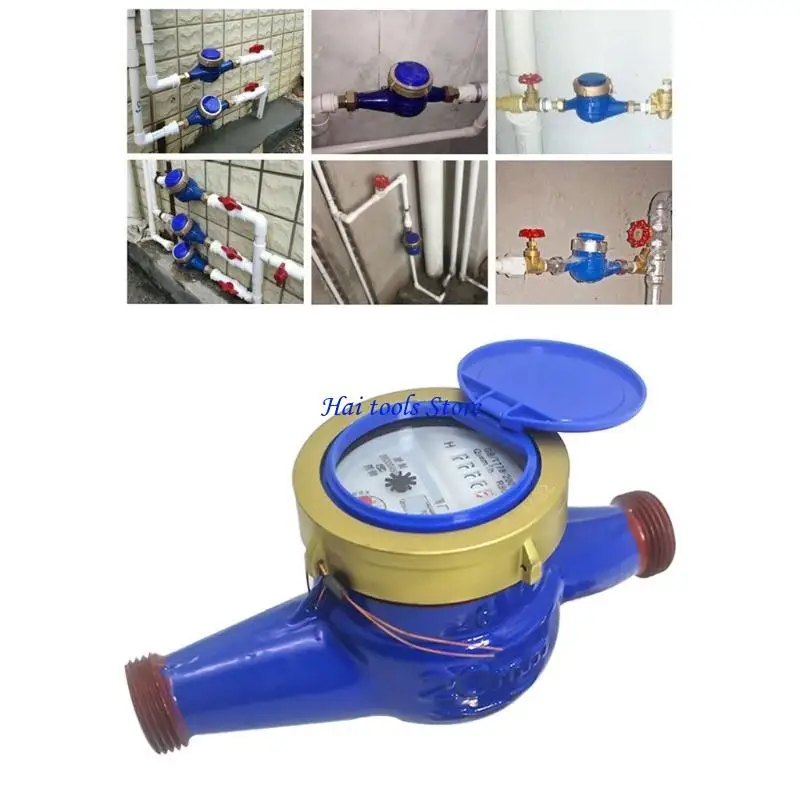 X37E Wasserdurchflussmesser Metallwasserzähler 20 mm Kaltwasserzähler mit Armaturen für den Garten- und Heimgebrauch – Detail 2
