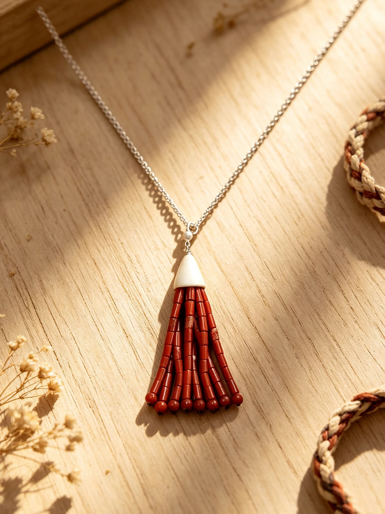 original-design-red-stone-horn-tassel-earrings-simple-elegant-luxury-airy-women's-fashion-jewelry-hoops-and-earrings