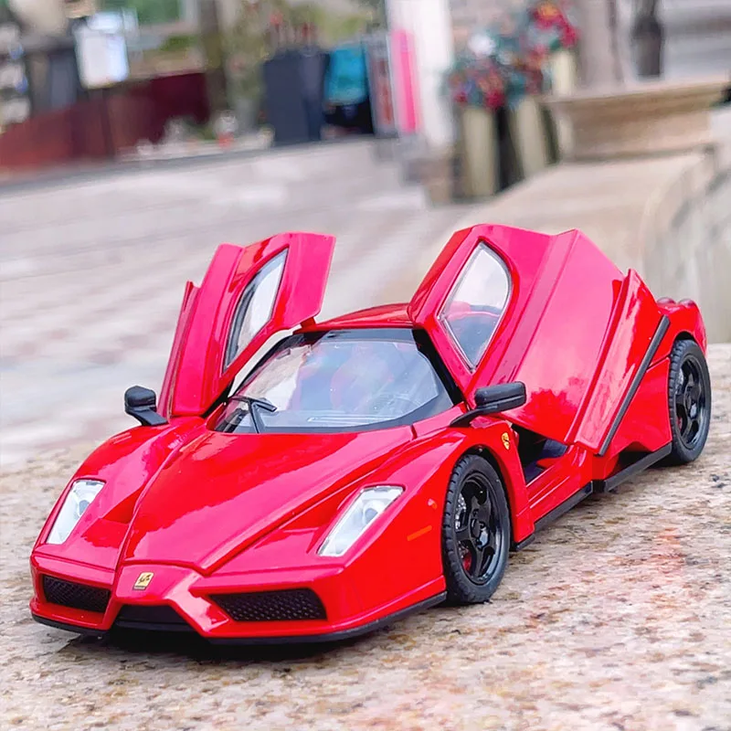

1:22 Enzo Supercar, модель автомобиля из сплава, игрушечный автомобиль, литье под давлением, металлическое литье, звуковой и световой автомобиль, игрушки для детей, автомобиль