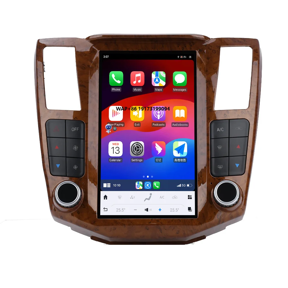 

12,1-дюймовый Android 13 мультимедийный проигрыватель с сенсорным экраном, беспроводным CarPlay и Auto для Lexus RX 300 (2004-2007)