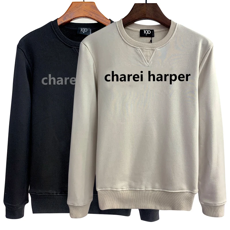 Charei harper dsq men's sweater 429 minimalist letter printed pullover autumn winter long sleeved pure cotton thickened Euro