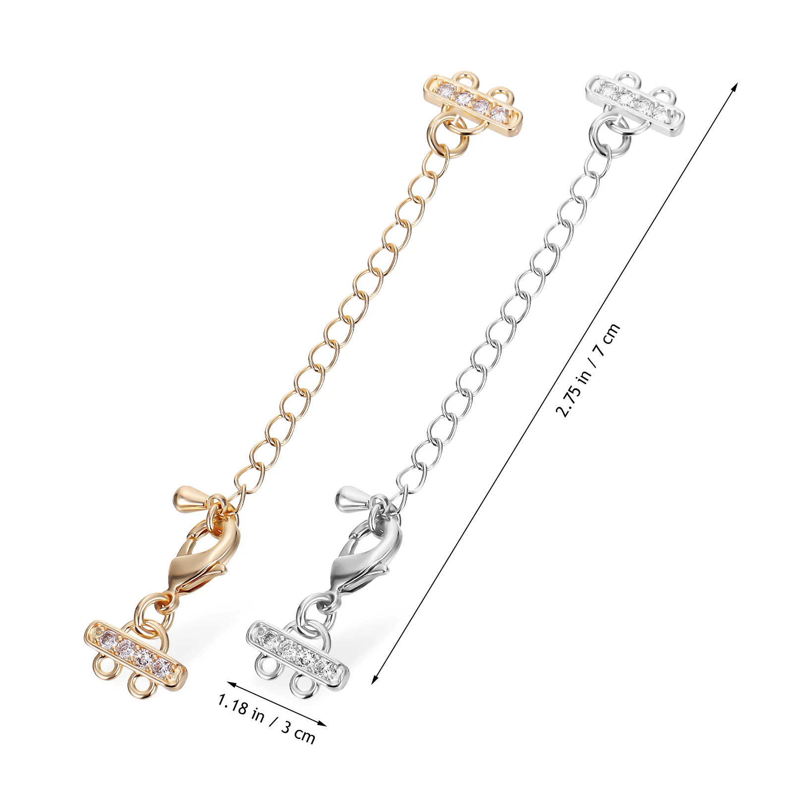 

10 Pcs Double Row Lobster Tail Chain Clasp Clasps Key Necklace Extension for Extensions Necklaces Safety