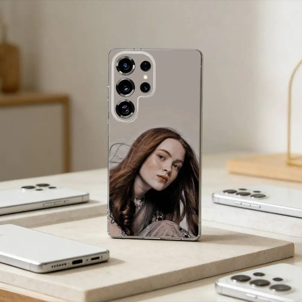

USA A-Actress Sadie S-Sink Phone Case For Samsung S25,S24,S21,S22,S23,S30,Ultra,S20,Plus,Fe,Note,10,9,5G Transparent Cover