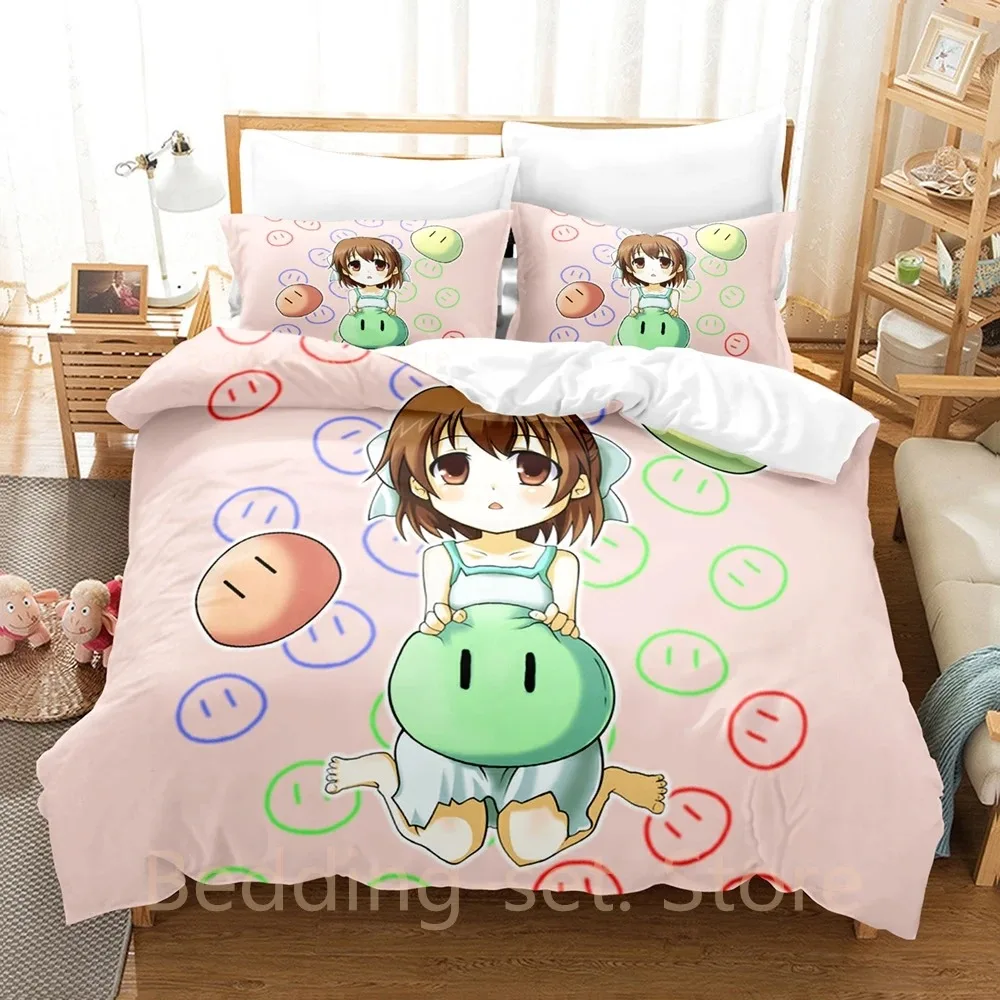 

2024 Dango Clannad Bedding Set Single Twin Full Queen King Size Bed Set Adult Kid Bedroom Duvetcover Sets Anime Bed Sheet Set