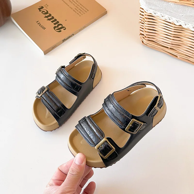 Summer Children's Outdoor Sandals New Open-toe Boys Girls Flat Causal Shoes Simple Daily Wear Kids Non-slip Sandals for Beach