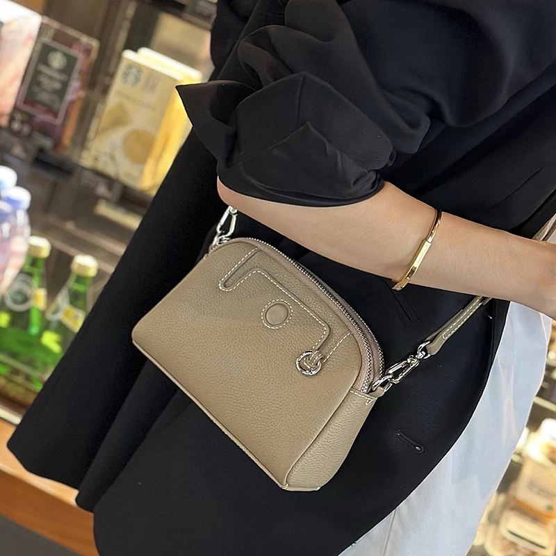 

Women‘s Natural Cow Leather Shoulder Bag Ladies Commute Soft Retro Cowhide Handbags Female Fashion Luxury Design Crossbody Bags