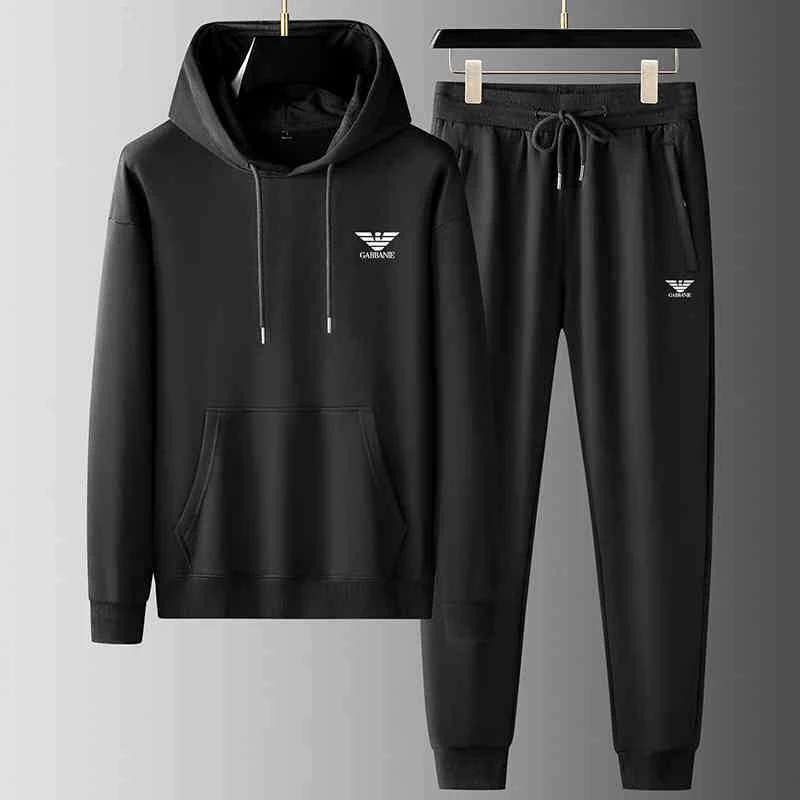 New Male Hoodie+Pants 2Pcs Jogging Sports Suit Casual Tracksuit Men Hooded Sweatshirt Outfit Spring Autumn Mens Sets Sportswear