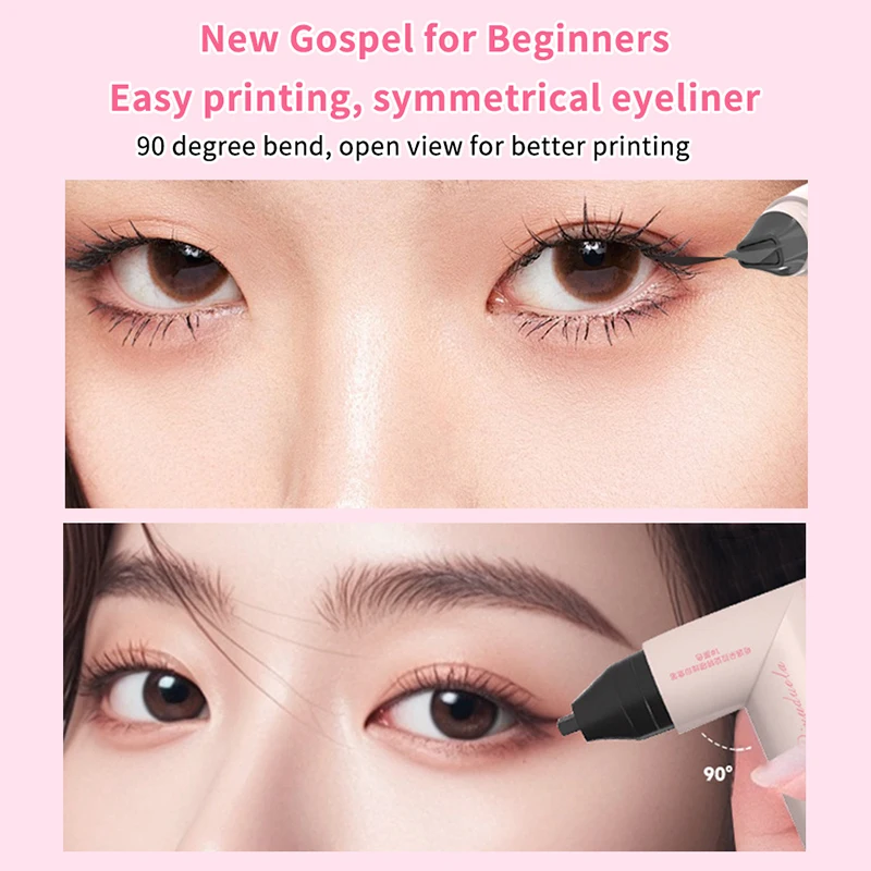 Double HEAD อายไลเนอร์แบบบูรณาการอายไลเนอร์แสตมป์ที่แม่นยํา Outline Signet อายไลเนอร์ยาวนาน Liquid ปากกาแต่งหน้าเครื่องสําอาง