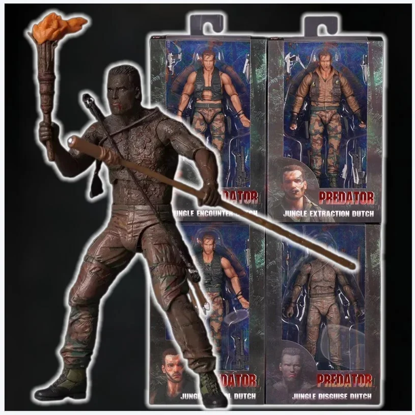 

Новинка! Фигурка Neca Predator Jungle Extraction Dutch (Шварценеггер), статуэтка, модель, украшение для рабочего стола, игрушка, подарок