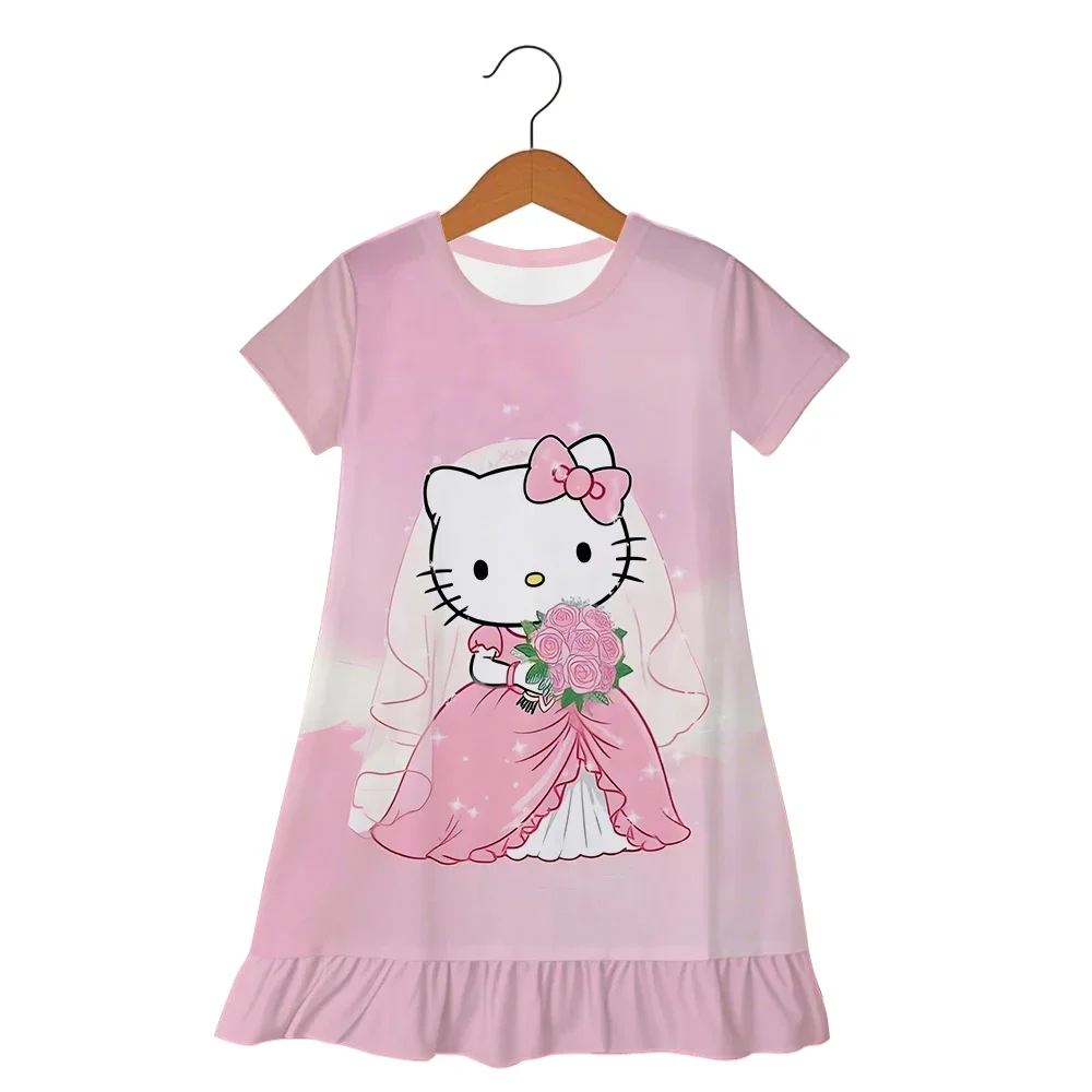 

Hello Kitty От 3 до 6 лет модная повседневная летняя юбка пижамы платье для девочек детское