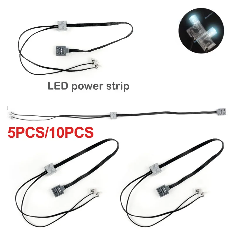 

5/10PCS LED Light Link Line Cable PF Technology Building Blocks Parts Assembling Toys MOC Bricks Modified Accessories For 92906