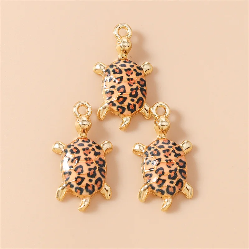 Leslie 20 Stück 13 x 24 mm neue zarte bunte Schildkröten-Anhänger für baumelnde Ohrringe, Halsketten-Anhänger, handgefertigt, DIY-Schmuckherstellung – Detail 13