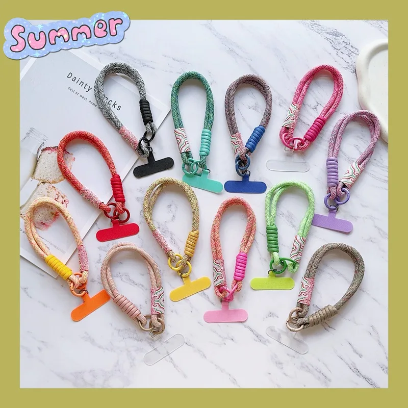 New fashion mobile lanyard wrist strap anti-drop cord mobile phone decoration pendant multi-purpose lanyard key keychain strap