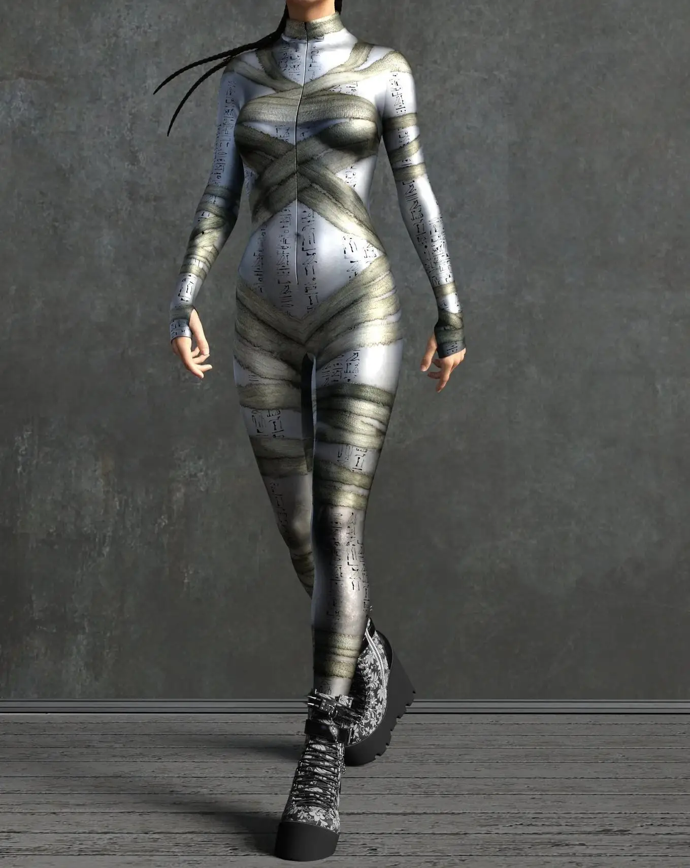 Armour Cyber Damen Cosplay Punk Jumpsuit Kostüm für Feiertage, Halloween-Party, Ausgefallene Aufführungen, Bodysuits, Rompers, Zentai – Detail 16
