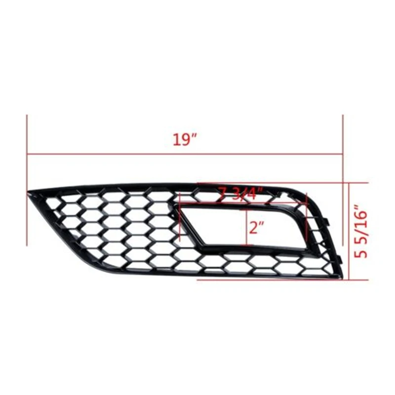 Front Bumper Fog Light Lamp Grille Covers Honeycomb Mesh RS4 Style For Audi A4 B8.5 Facelift 2013 2014 2015 2016