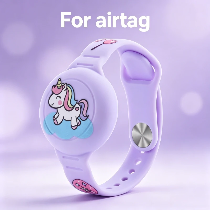 

Kids AirTag Locator Strap, Waterproof Silicone Wrist Band Anti-Lost Protective Cover for Apple AirTag Tracker