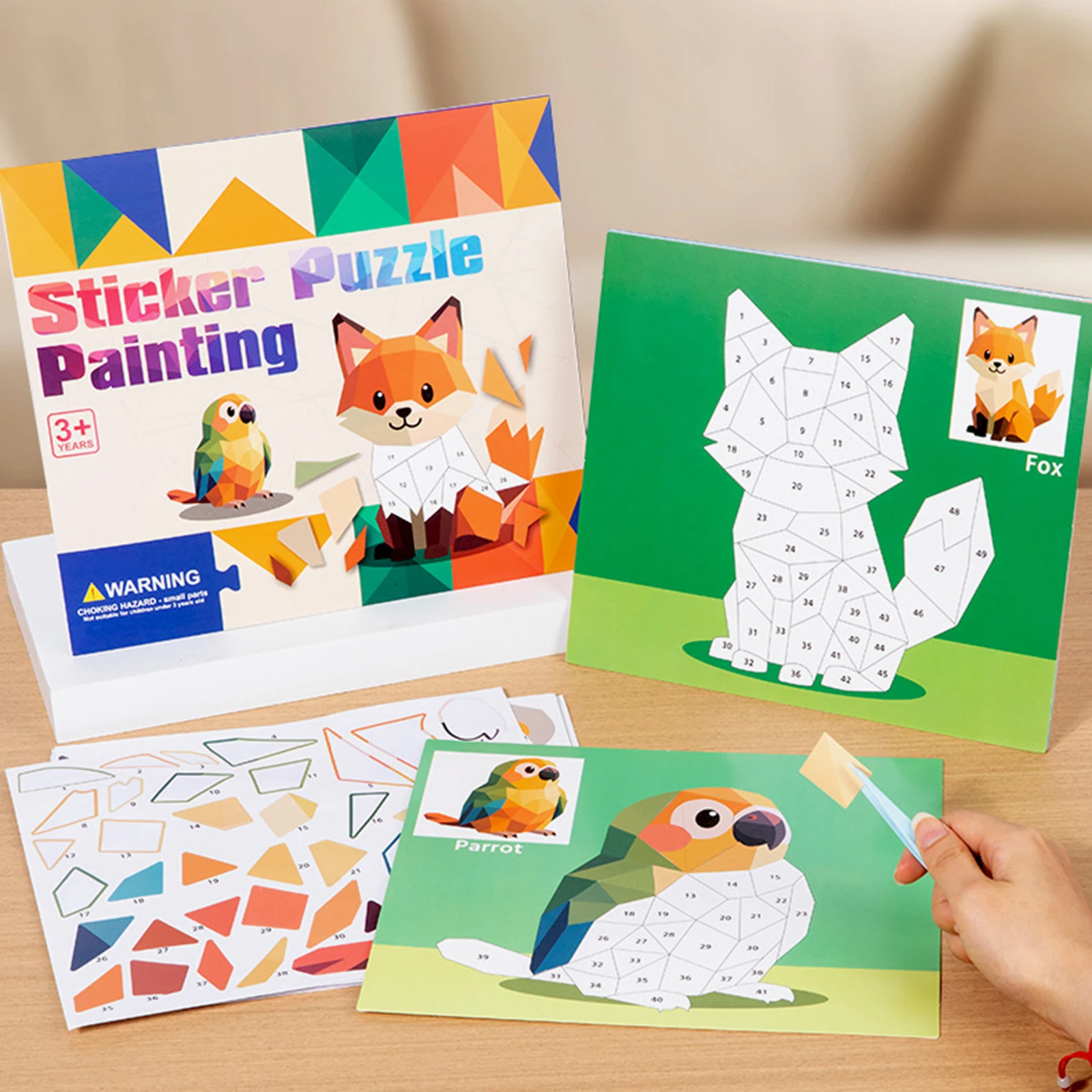 8-Muster-Puzzle-Aufkleber, Kunsthandwerk für Kinder, Aufkleber, Malerei, Geschenk, Party, Gastgeschenk, Kreationen, Tier, Vechile, Kunst, Spielen für Kinder, kreativ – Detail 10