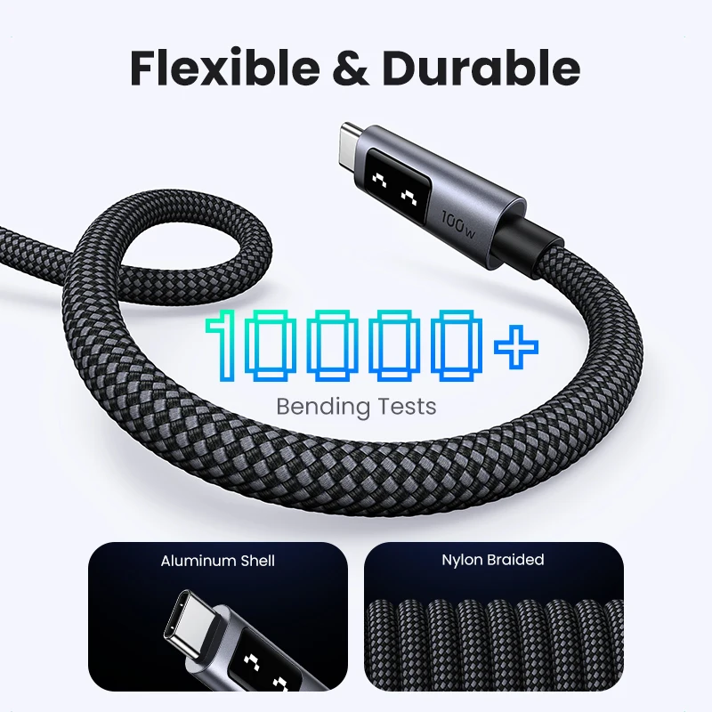 UGREEN UNO PD100W Fast Charge USB C Cable for iPhone 17 16 15 Type C to Type C Data Cord for Samsung Xiaomi MacBook Charge Cable