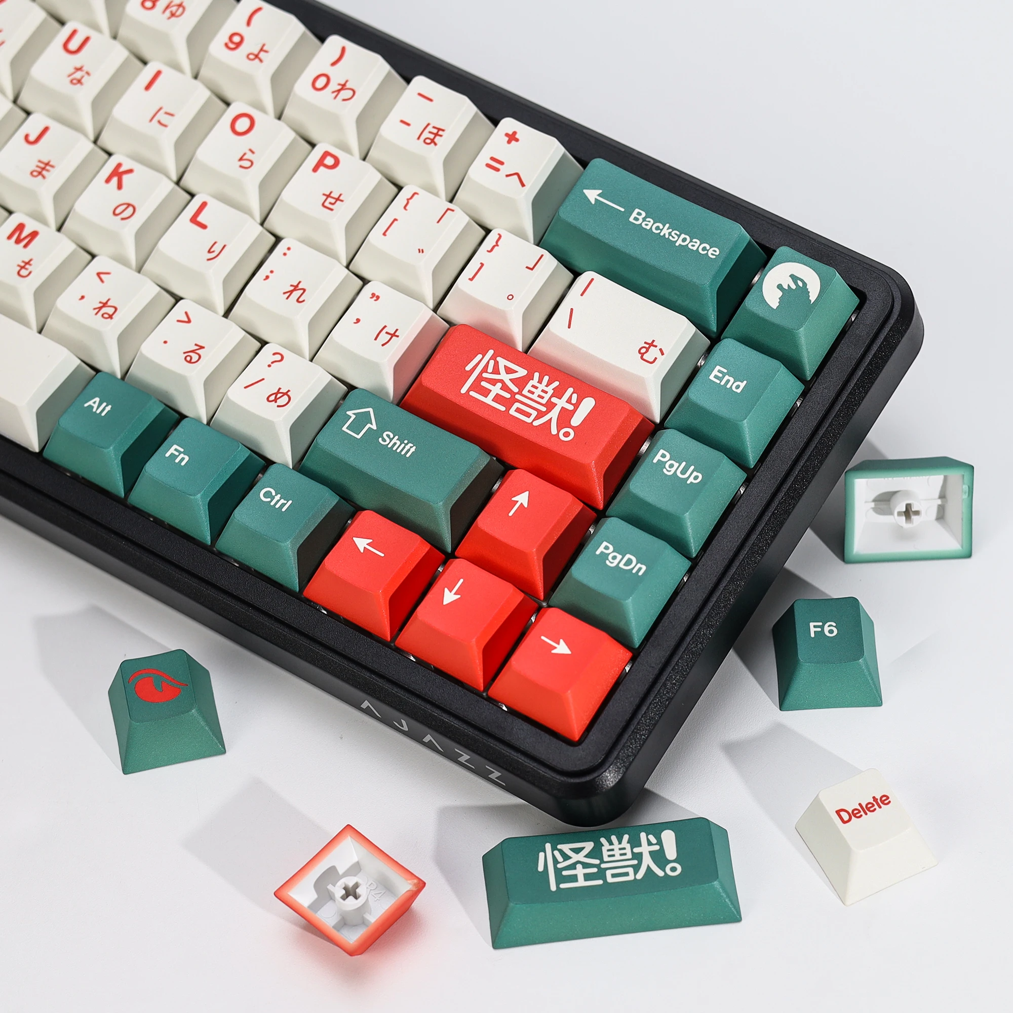 KBDiy Japanische Tastenkappen GMK Kaiju PBT 143 Tasten Retro PBT Cherry Profil Alice ISO Tastenkappen für 60% Gaming Mechanische Tastatur – Detail 19