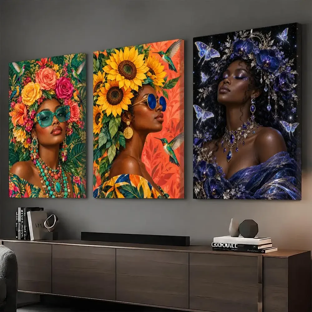 Floral Muse Romantic Style Framed Wall Painting HD Canvas Print Poster Wall Art | Optional Frame | Modern Hallway Decor