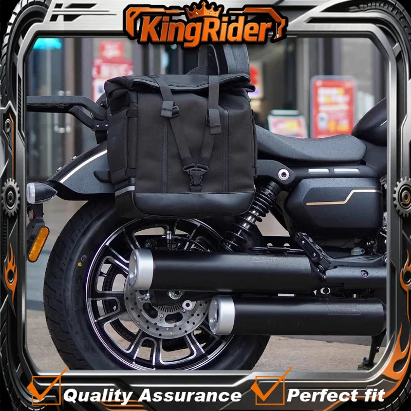 Motorcycle Side Saddlebag Bracket Detachable Folding Backrest Rear Luggage Rack Leather Travel Canvas Bag Fit For Benda Rock 707