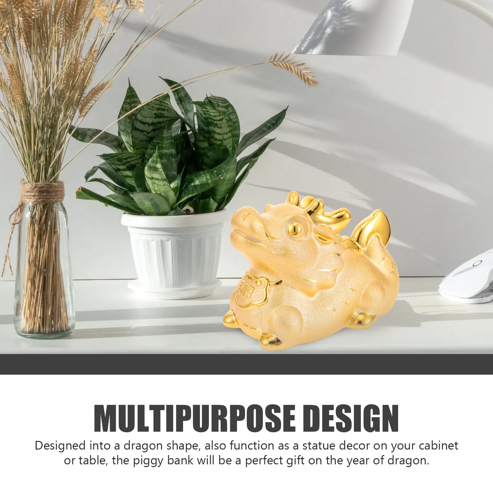 

Керамическая копилка-дракон: уникальная банка для монет для детей и взрослых, изысканная копилка для денег, декор для дома и офиса, подарок на Новый год