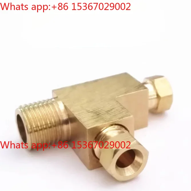 10PCS Machine tool lubrication pipe fitting/oil pump lubrication inner tooth copper tee/front side external tee joint 3TG M8 M10