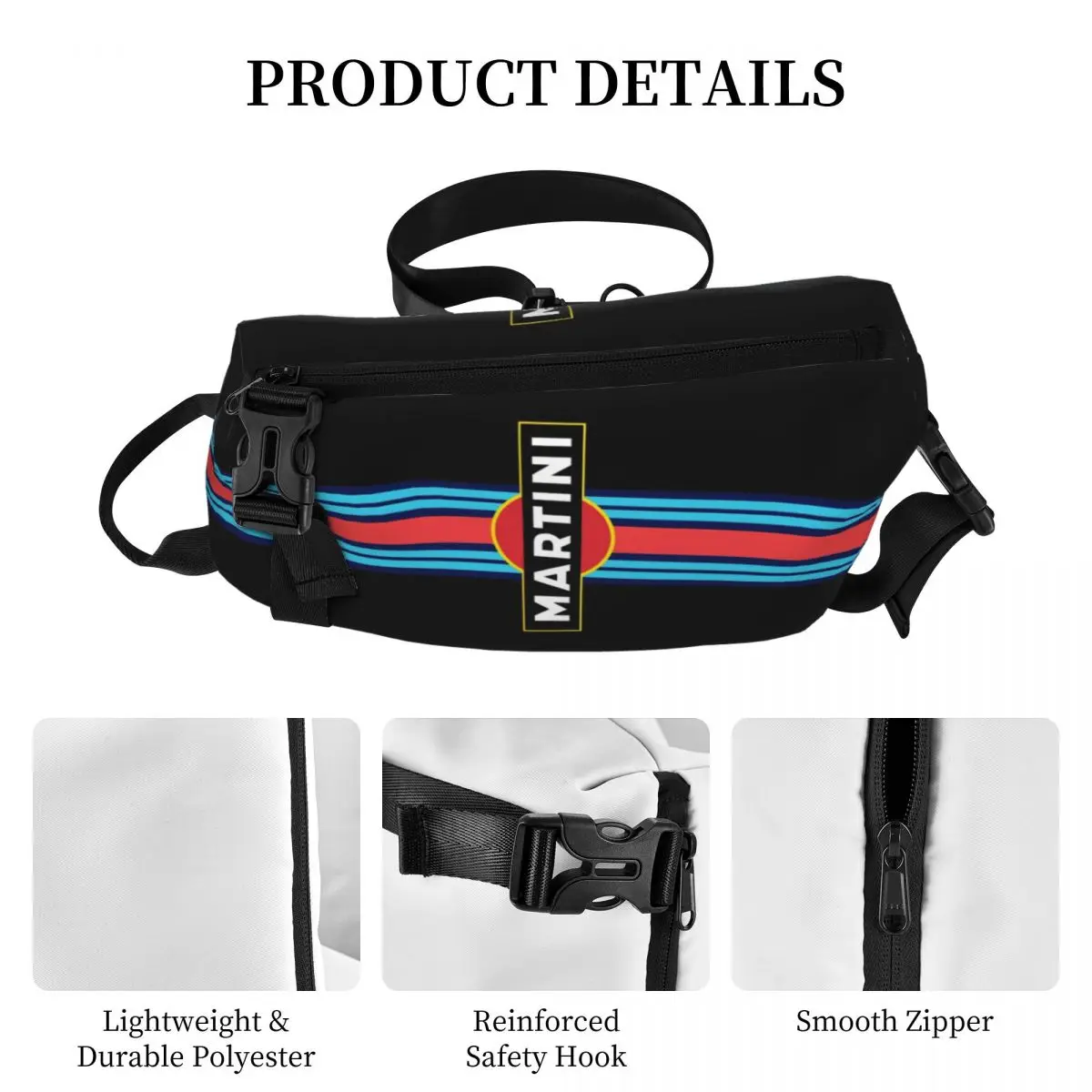 Sling M-Martini Racing Borse sul petto Zaino a tracolla con tracolla Zaino per sport all'aria aperta Borsa alla moda