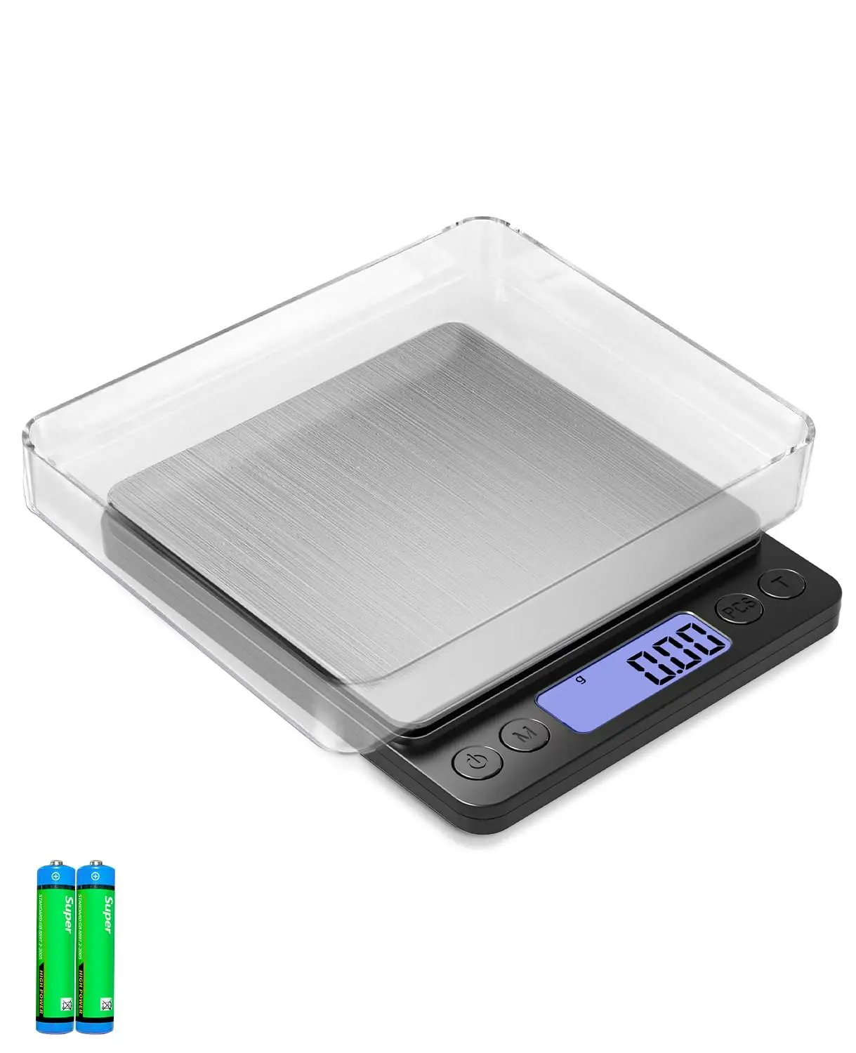 

Digital Gram Scale 500g/0.01g Accuracy, Mini Kitchen Food Scale with 9 Units, Jewelry Scale for Gold Coins Coffee Powder, Includes Batteries & Trays