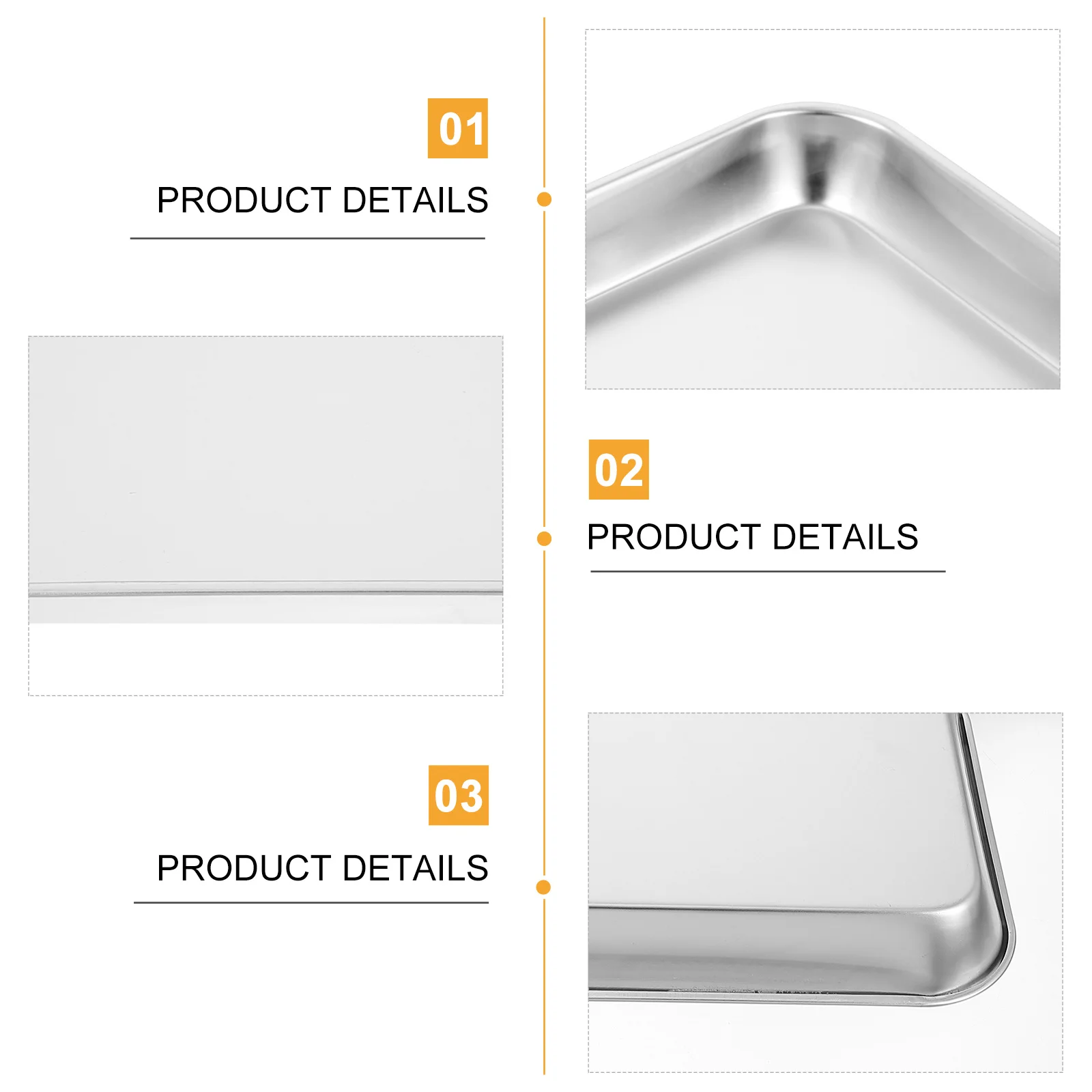 Stainless Steel Tray Surgical Square Medical Instrument Plate Dressing Change Storage Container Medical Surgical