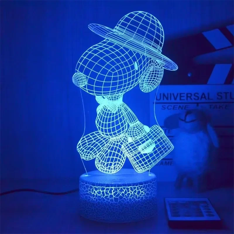 スヌーピー寝室 USB3D マルチカラーナイトライトかわいい漫画寮子供創造的な人格雰囲気 LED ライトホリデーギフト