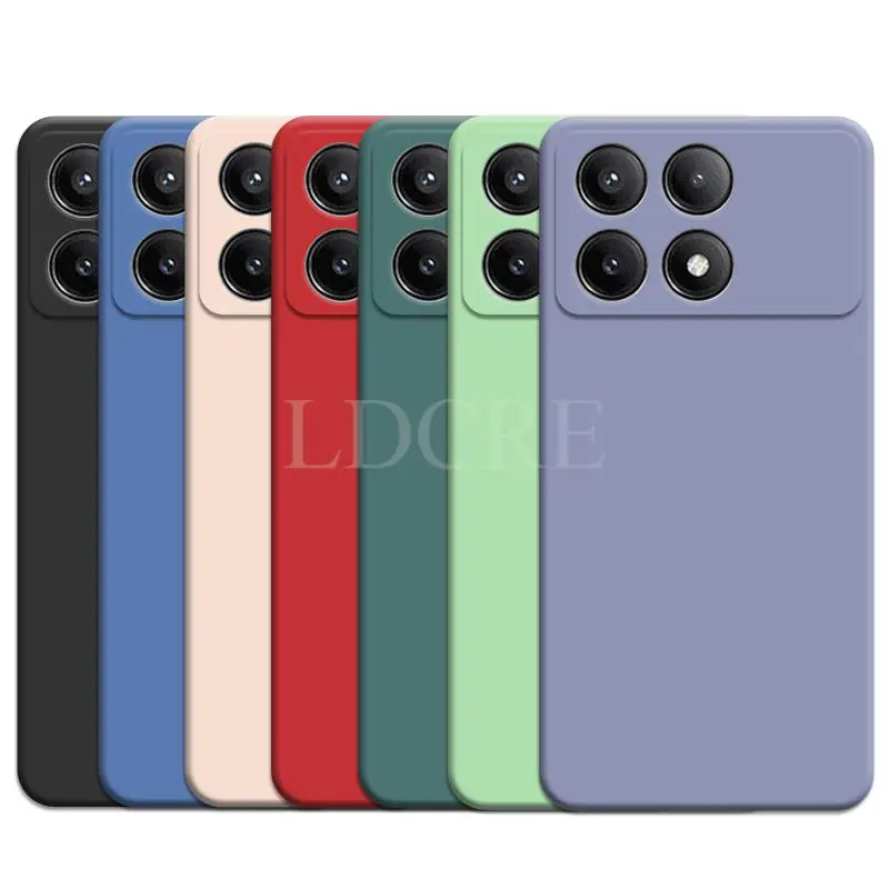 For Xiaomi POCO X6 Pro Case Liquid Silicone Coque Cover POCO X6 M6 Pro X5 X4 X3 Case TPU Protective Phone Case POCO X6 Pro Cover