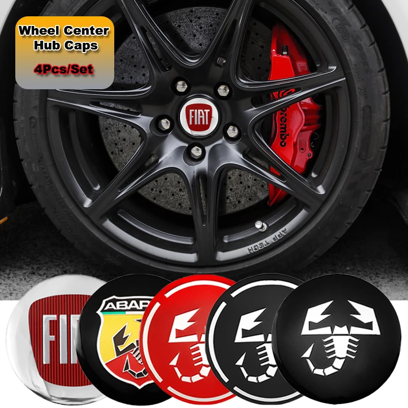 4Pcs 56mm Aluminum alloy Car Wheel Center Sticker For Fiat Abarth 500e Panda Tipo FR Argo Freemont Viaggio Bravo Punto Doblo