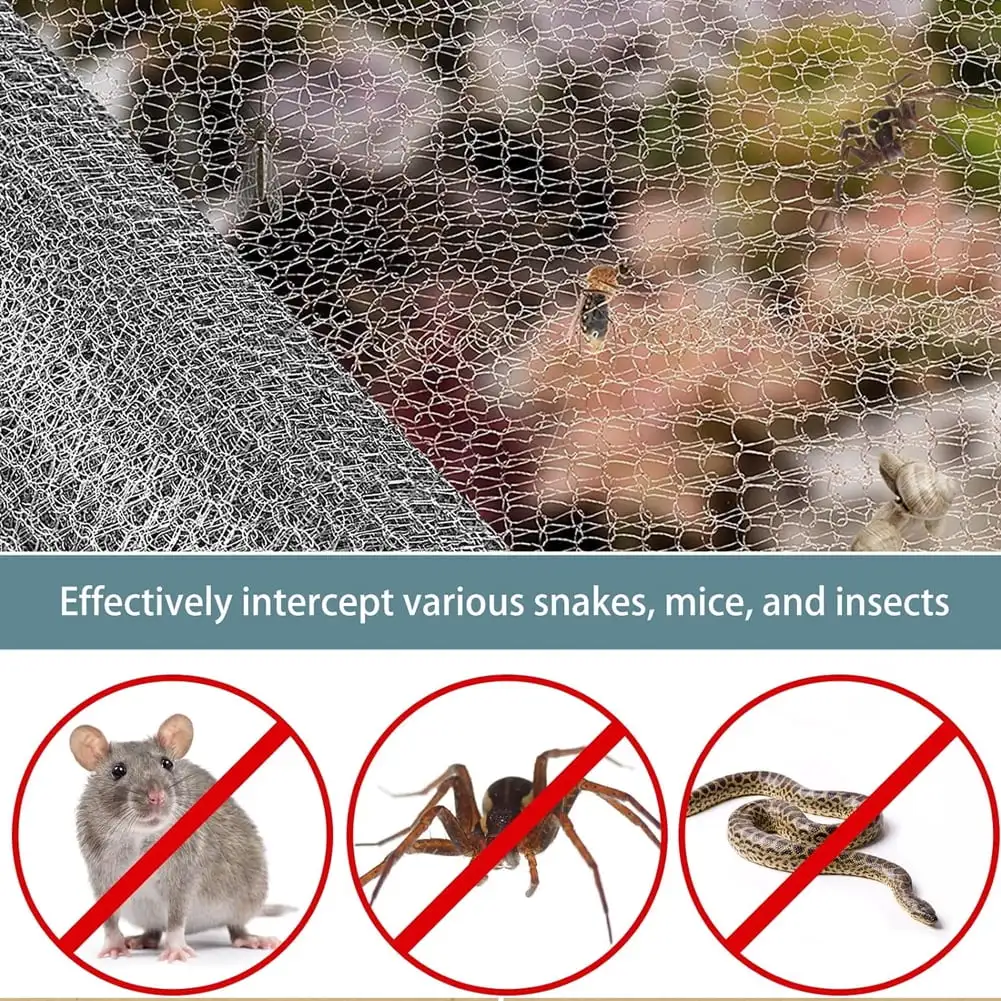 Braided Stainless Steel Mesh Roll Double Layer Rabbit Rodent Protection Barrier Insect Mice Control Garden Hole Filler Netting