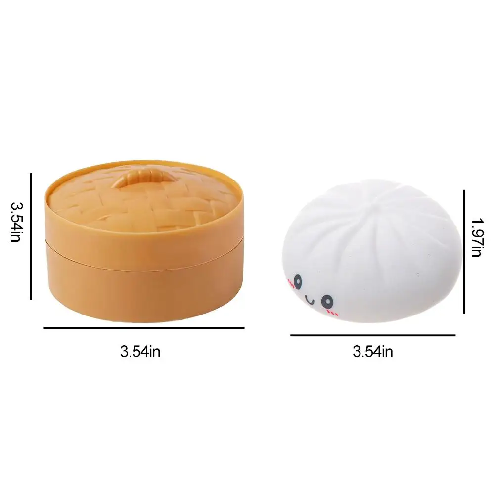 컬러풀 만두 스퀴시 스트레스 볼 피젯 센서리 장난감 시뮬레이션 음식 스퀴시 찜기 포함 가짜 만두 피젯 토이