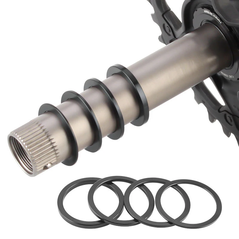 Bike Bicycle Intergrated Hollow Crankset Washer Chainring Spacer Cassette Chain Wheel Bottom Btacket Adjuster Aluminum Alloy