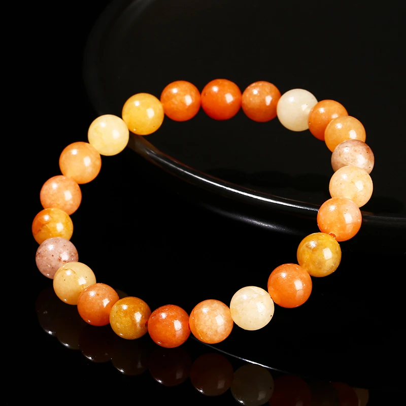 الحجر الطبيعي الأحمر افينتورين حبة سوار النساء الرجال سحر مطاطا سوار الريكي شفاء الطاقة أساور مأدبة مجوهرات هدية