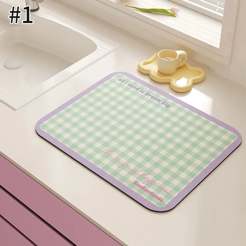 

Small Clean Fresh Air Absorbent Kitchen Drain Mat Household Insulated Table Counter Counter Quick-drying Non-slipPlacemat