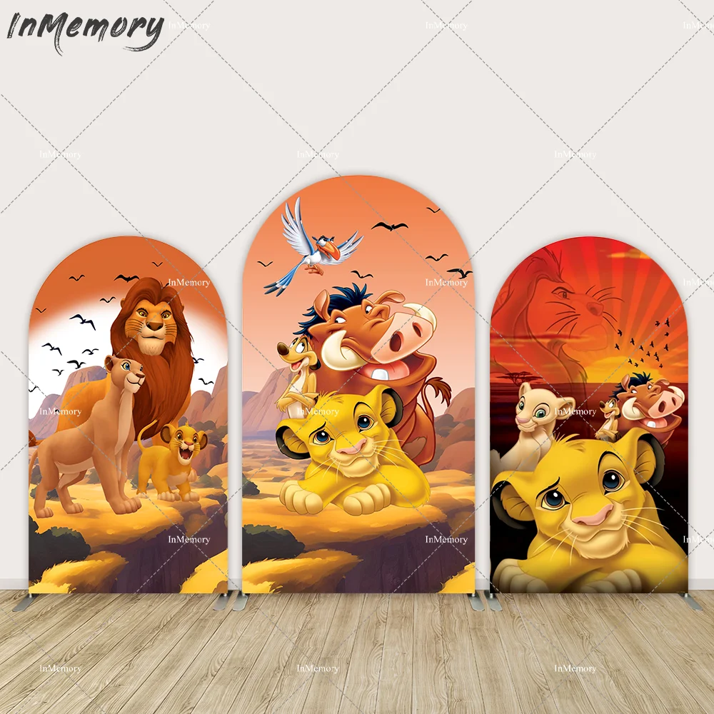 Cartoon Sunset Lion King Samba Party Decoration Arch Backdrop Cover Wall Boy Birthday Background Photography Nala Banner