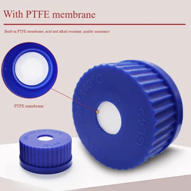 1PCS GL45 PTFE membrane breathable cap cell culture reagent bottle cap can be sterilized by high temperature and high pressure