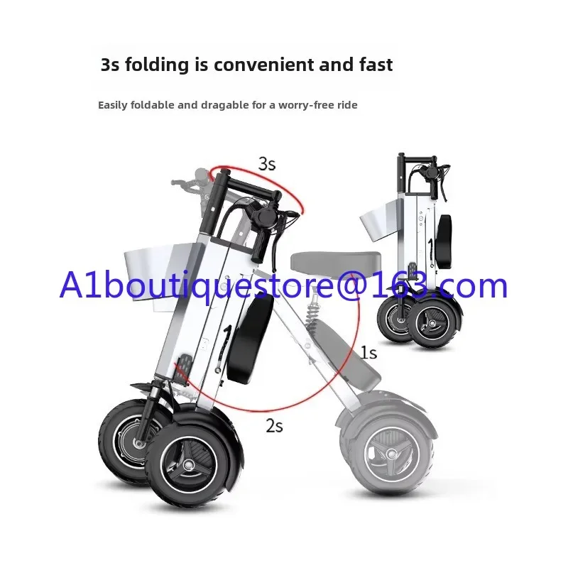 48V light folding double electric vehicle portable small lightweight mini three-wheeled electric scooter P